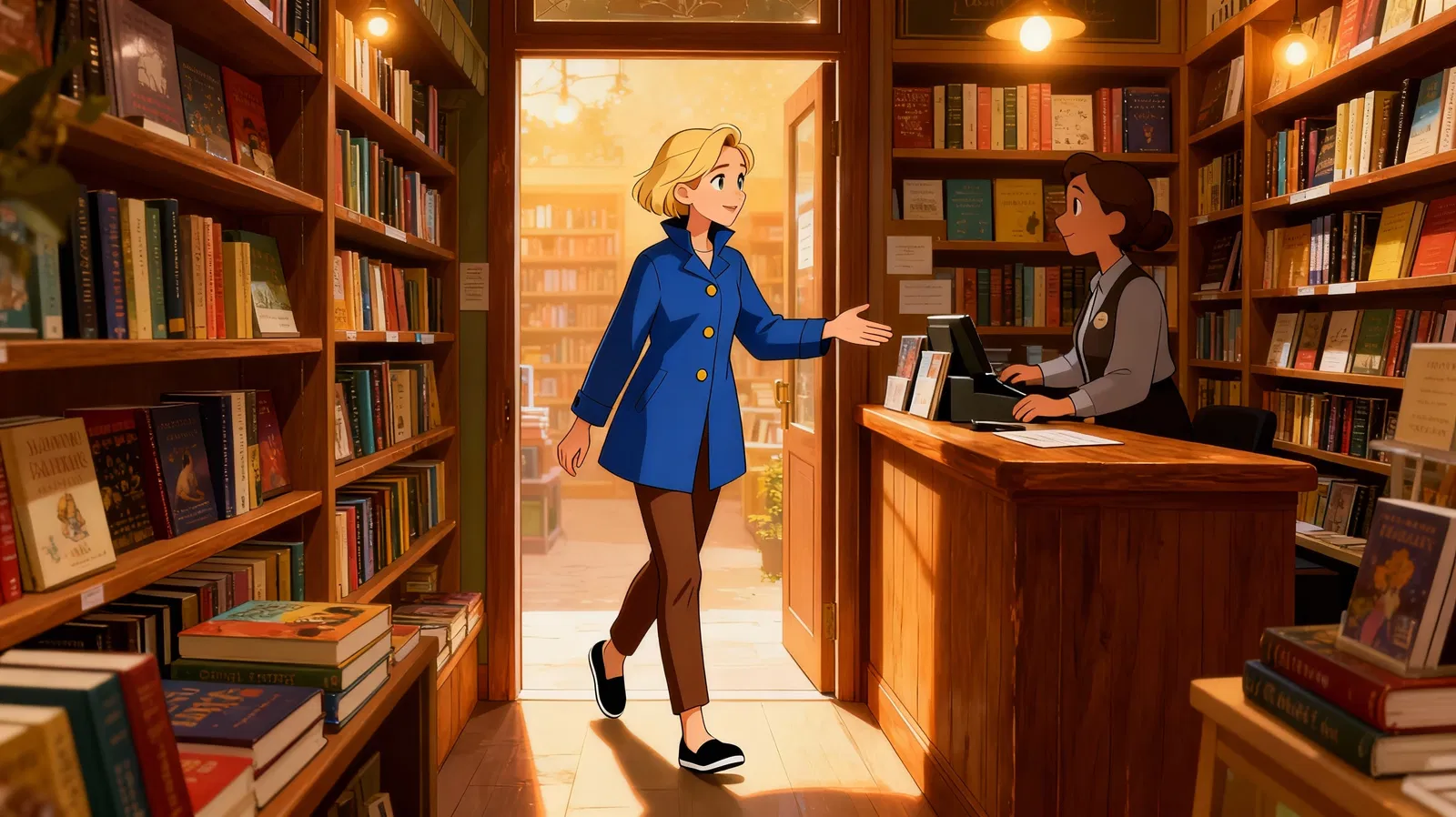 In eine Buchhandlung gehen